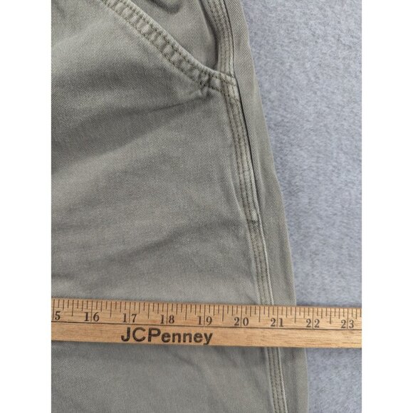 Asos Design Jeans Womens Size 4 Gren High Rise Wide Leg Raw Hem Cuff 100% Cotton - Picture 6 of 13